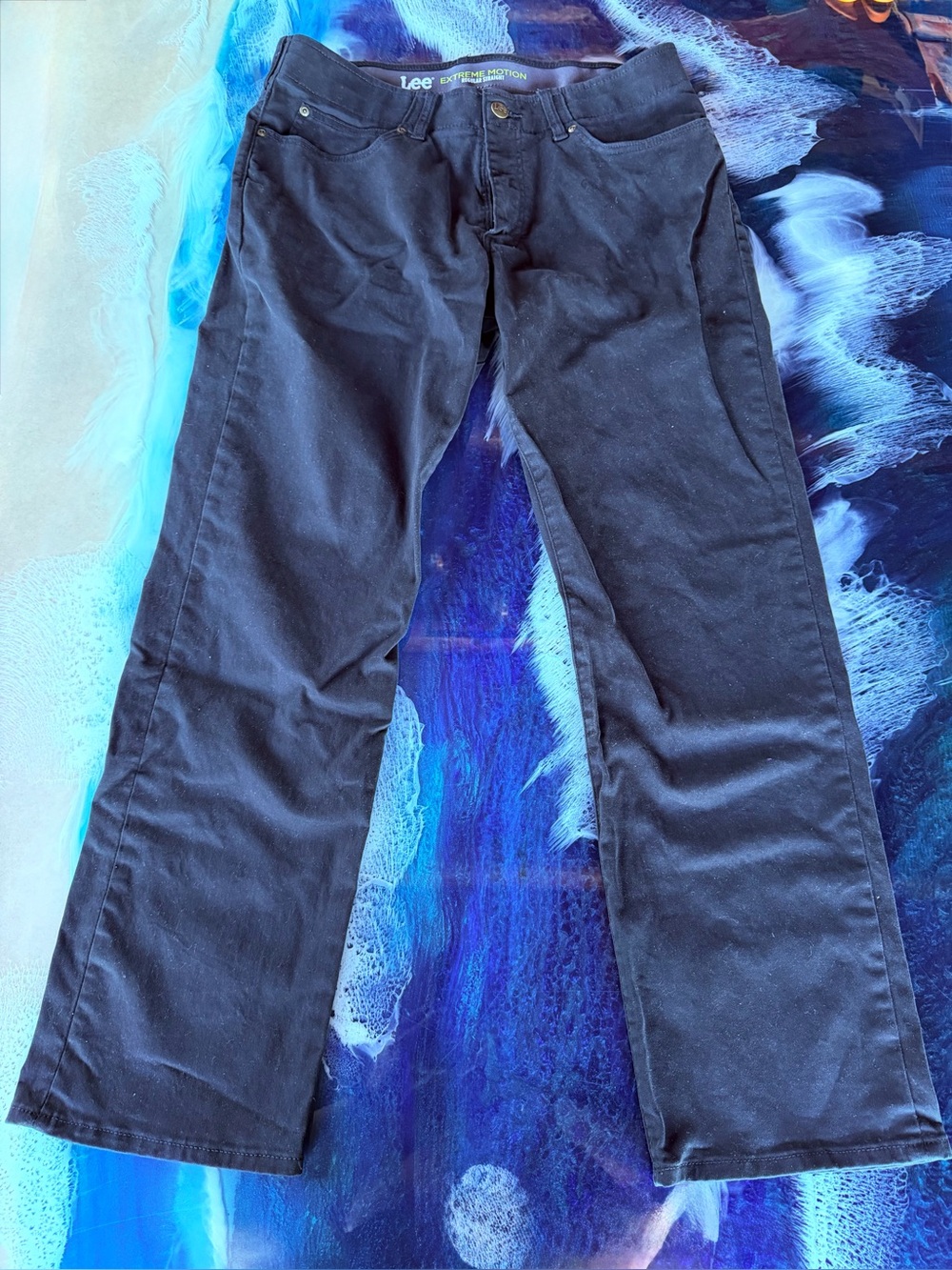 LEE BLUE REGULAR FIT Straight Cut Extreme Motion Jean 36WX30L Like NEW
